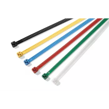 HellermannTyton LR55R-HS-BK-D1 juodas termiškai stabilizuotas kabelių raištis, 200 mm x 4,6 mm, 100 vnt. paketas 131-55000