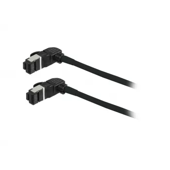 SYNERGY21 S218115 CAT6A S/FTP plonas komutacinis kabelis, RJ45, 2m, juodas, 500MHz, LSZH, sukimosi jungtis