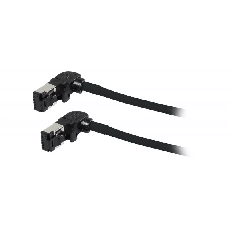 SYNERGY21 S218115 CAT6A S/FTP plonas komutacinis kabelis, RJ45, 2m, juodas, 500MHz, LSZH, sukimosi jungtis