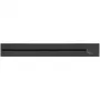 SYNERGY21 MODULRAIL 600mm elektros skirstytuvas su jungikliu, 3 Schuko lizdai, juodas S21-MR005