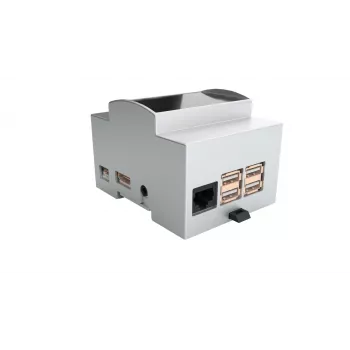 ALLNET DIN bėgio tvirtinimo korpusas Raspberry Pi 4 Model B su permatomu langeliu, pilkas 25.0410000.RP4