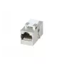 SYNERGY21 S216317V4 Cat6A ekranuotas RJ45 Keystone sujungimo modulis, moteriškas-moteriškas, plonas trumpas, metalinis korpusas