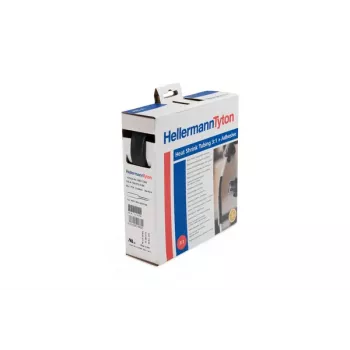 HellermannTyton HIS-A klijais padengtas termiškai susitraukiantis vamzdelis 6mm/2mm 3:1 5m juodas dozavimo dėžutėje 308-10600
