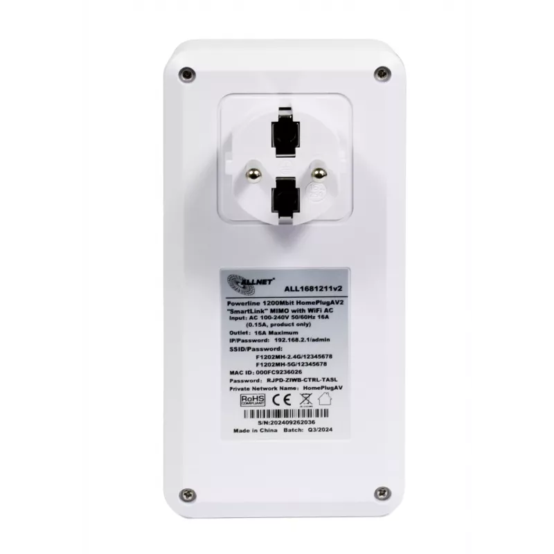 ALLNET Powerline 1200Mbit HomePlug AV2 SmartLink MIMO su Wi-Fi AC (ALL1681211v2)