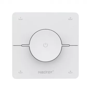 Miboxer K0 2,4GHz dvigubai baltos CCT LED nuotolinio valdymo pultas su sukamuoju ratuku, 4 scenos, baltas