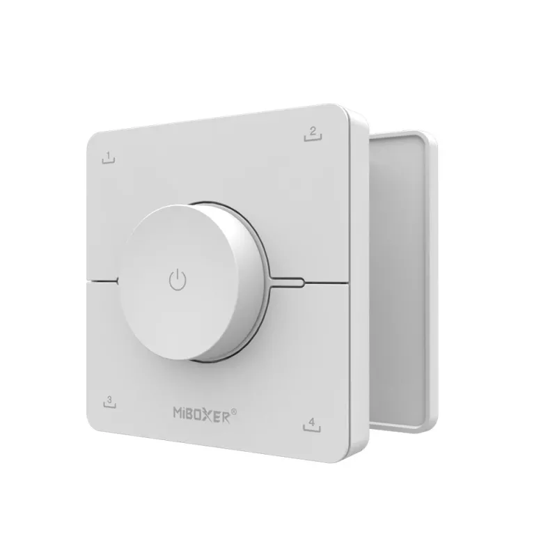 Miboxer K0 2,4GHz dvigubai baltos CCT LED nuotolinio valdymo pultas su sukamuoju ratuku, 4 scenos, baltas