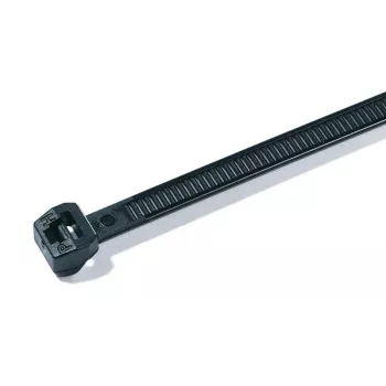 HellermannTyton T50MOS juodas kabelių raištis, 245 mm x 4,6 mm, PA66, 100 vnt. paketas 118-00128