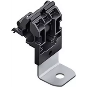 HellermannTyton 151-01643 RCA90SM6-PA66HIRHSUV/ST/ZN-BK reketinis P-gnybtas, tvirtinamas varžtais, PA66HIRHSUV, cinkuoto plieno plokštė, juodas
