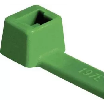 HellermannTyton T18R žalios spalvos kabelių raiščiai, 100 x 2,5 mm, PA66, 80 N, 100 vnt. (116-01815)