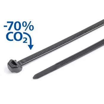 HellermannTyton S50ROS-PP-BK juodas polipropileno kabelių raištis 200 mm x 4,9 mm, atsparus cheminėms medžiagoms (1000 vnt. pakuotė)