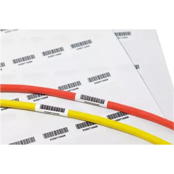 HellermannTyton TAG135LA4-1104-WHCL savaiminio laminavimo kabelių etiketės, 48,5x12,7x55mm, baltos/permatomos, 1100 etikečių 594-71104