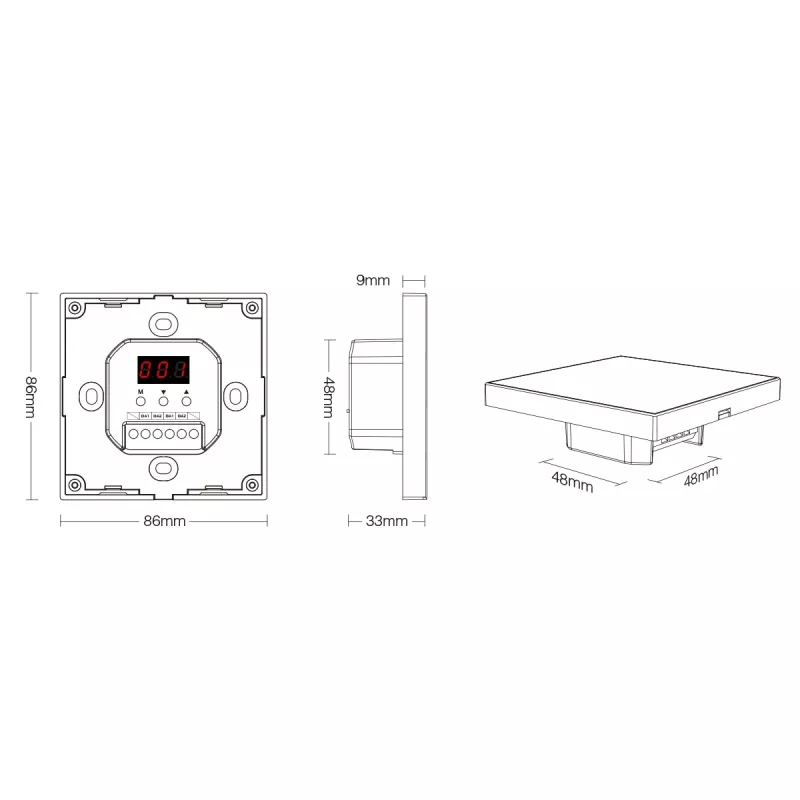 Miboxer LED Smart DALI Color Temperature Touch Panel DT8 (DP2S)