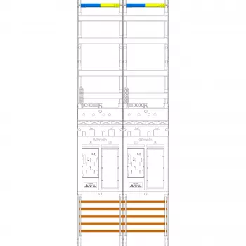 f-tronic Zählerfeld 2-feldrig ER29 H=1350mm 2-eHZ 2 Res. 7143002 1 (7143002)
