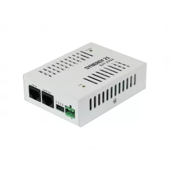 SYNERGY21 S21-3702 PoE+ į 24V DC pastovios įtampos maitinimo šaltinis, 24W, IEEE 802.3at, RJ45 įėjimas, varžtiniai gnybtai