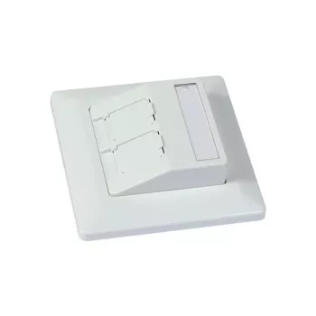 SYNERGY21 Keystone modulių laikiklis įleidžiamas 2xTP moduliui, grynai balta, apvalus S216330V3