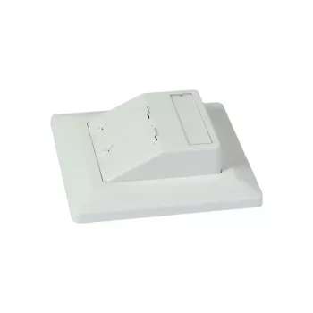 SYNERGY21 Keystone modulių laikiklis įleidžiamas 2xTP moduliui, grynai balta, apvalus S216330V3