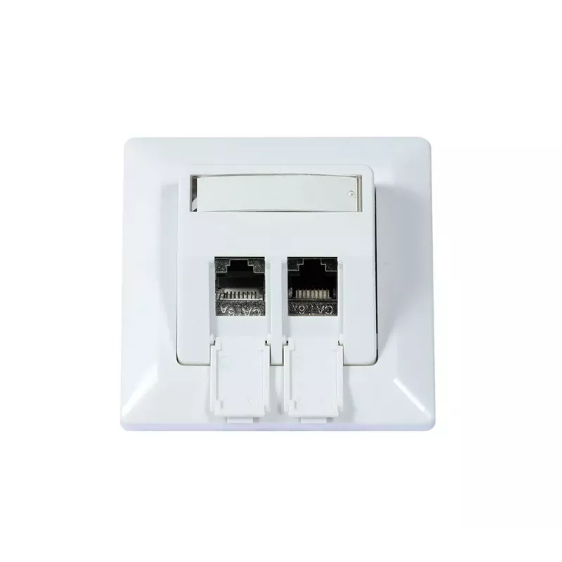 SYNERGY21 Keystone modulių laikiklis įleidžiamas 2xTP moduliui, grynai balta, apvalus S216330V3