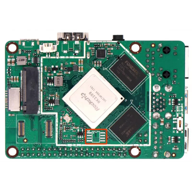 ALLNET Rock Pi 4A+ OP1 4GB/32GB be WLAN ir Bluetooth su PoE kontaktais (RS114A+D4E32)