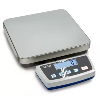 KERN DE 6K1D precizinės platforminės svarstyklės, 6 kg talpa, 1 g/2 g skaitmenų skyra, maitinamos baterijomis arba tinklu