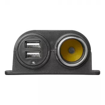 IWH 12/24V transporto priemonės maitinimo lizdas su 2 USB prievadais, bendra 4,2A išvestis (019010)