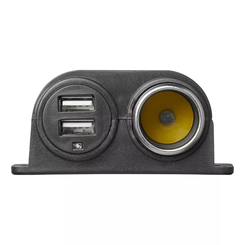 IWH 12/24V transporto priemonės maitinimo lizdas su 2 USB prievadais, bendra 4,2A išvestis (019010)