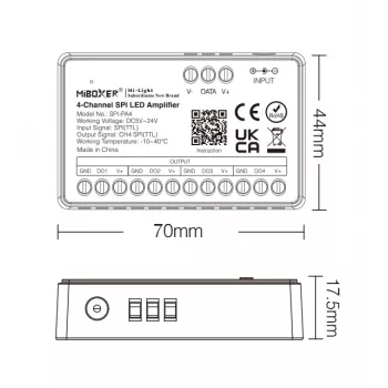 Synergy 21 Pixel LED Controller SPI-Serie 4 kanalų stiprintuvas / kartotuvas (SPI-PA4)