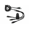IWH dvigubas USB automobilinis įkroviklis 3-in-1 12/24V 3.4A juodas (19061)