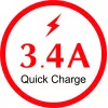 IWH dvigubas USB automobilinis įkroviklis 3-in-1 12/24V 3.4A juodas (19061)