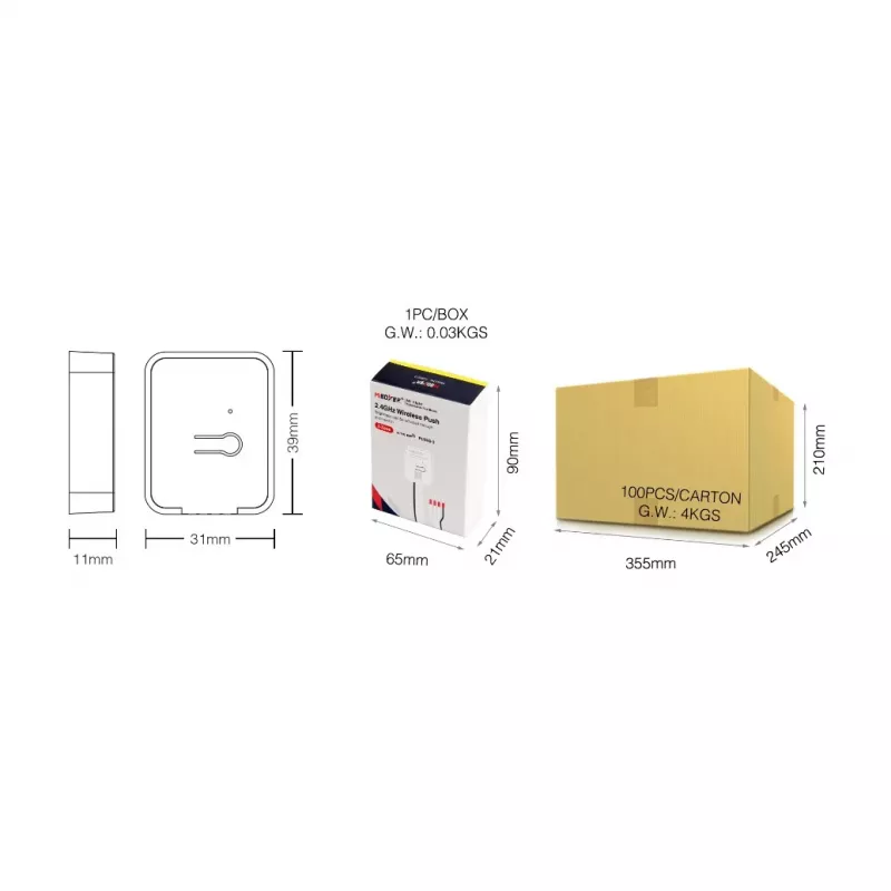 Synergy 21 LED šviesos reguliatorius 0-10V MiLight/MiBoxer PUSH2-3