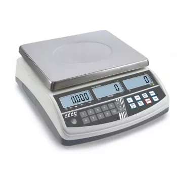 Kern CPB 15K0.2N skaičiuojamosios svarstyklės, 15 kg, 0,2 g, nerūdijančio plieno platforma, maitinamos baterija
