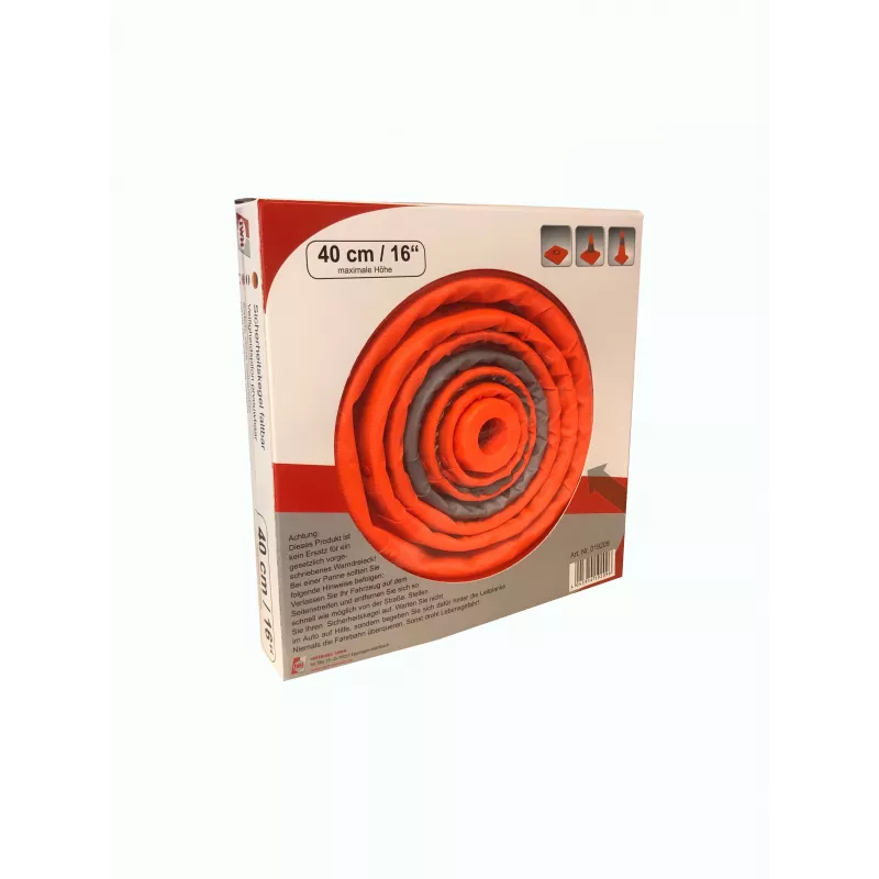 IWH 019209 eismo kūgis, 30 cm, lankstus PVC su atspindinčiomis juostomis, oranžinis, universaliam transportui