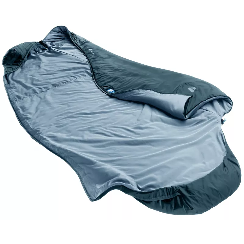 Deuter Dreamlite EL 15C/59F sintetinis miegmaišis, užtrauktukas kairėje, 50D perdirbto poliesterio ripstop, 800 g, nautic-breeze
