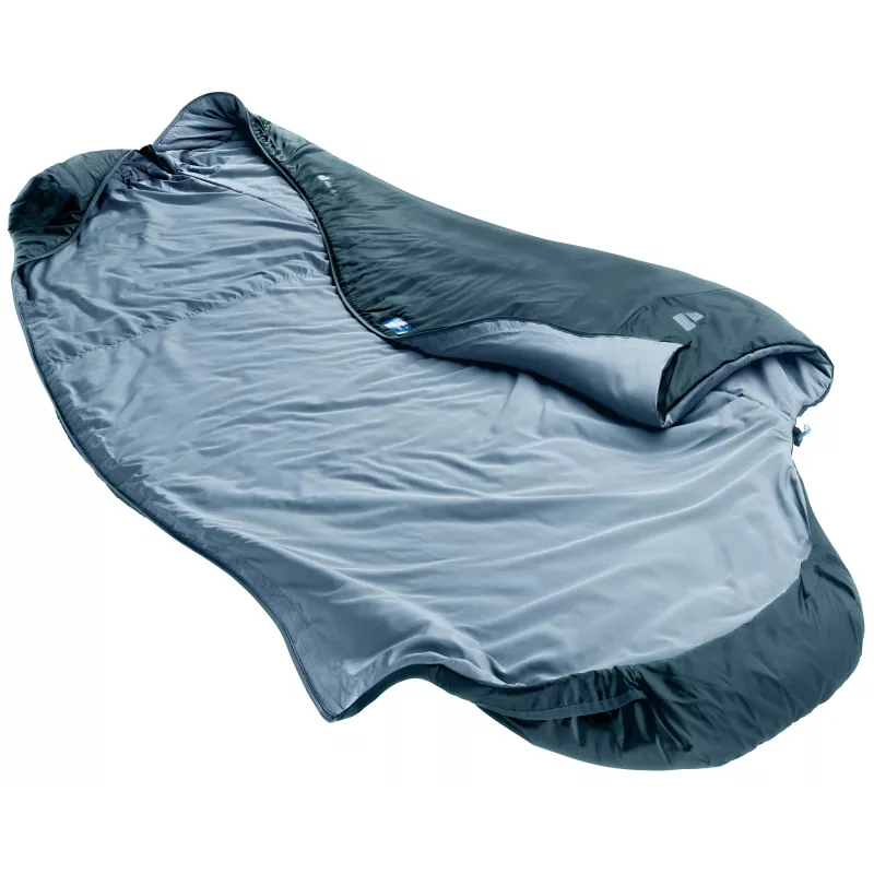 Deuter Dreamlite EL 15C/59F sintetinis miegmaišis, užtrauktukas kairėje, 50D perdirbto poliesterio ripstop, 800 g, nautic-breeze