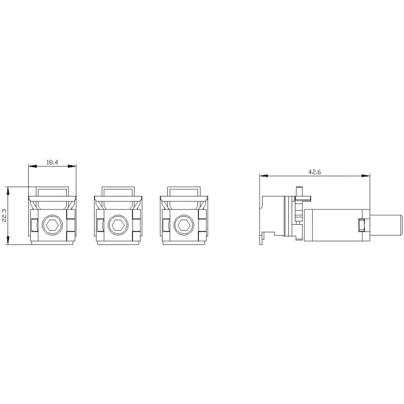 SIEMENS SENTRON 3VA korpuso gnybtų rinkinys (3 vnt.) 3VA1 100/160 A automatams 3VA91530JA11