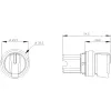 Siemens SIRIUS ACT 3SU1002-2BN10-0AA0 perjungiklio pavara, 22 mm, 3 padėčių, fiksuojamoji, trumpa svirtelė, juoda, apšviečiama
