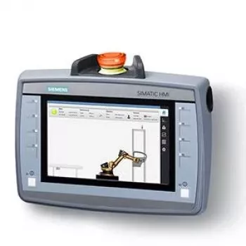 Siemens SIMATIC HMI KTP700F Mobile 7 inch TFT jutiklinis skydelis su PROFINET, IP65, avarinio sustabdymo ir patvirtinimo mygtukais 6AV21252GB230AX0