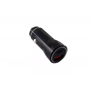 IWH dvigubas USB-C automobilinis įkroviklis 2.1A juodas 019053