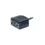 exertis Connect garso skirstytuvo kabelis - 3,5 mm stereo vyriškas į 2x moteriškus, 0,2 m, juodas 64650
