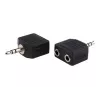 exertis Connect garso skirstytuvo kabelis - 3,5 mm stereo vyriškas į 2x moteriškus, 0,2 m, juodas 64650