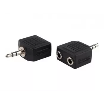 exertis Connect garso skirstytuvo kabelis - 3,5 mm stereo vyriškas į 2x moteriškus, 0,2 m, juodas 64650