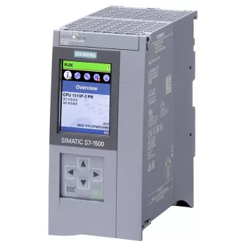 Siemens SIMATIC S7-1500 Failsafe CPU 1515F-2 PN - 500 KB programa / 3 MB duomenų atmintis, 2 PROFINET sąsajos, integruotas ekranas 6ES75152FN030AB0