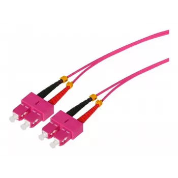 Tecline HD OM4 daugiamodis optinis komutacinis kabelis SC Duplex į SC Duplex, 50/125 µm, heather violet, 7,5 m 798SS07