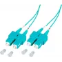 EFB Elektronik SCSCOM3DAQ2 2 m dvigubas SC OM3 daugiamodis optinis komutacinis kabelis, LSZH, akvamarino spalvos