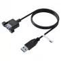EFB Elektronik USB 3.0 prailginimo kabelis, USB-A male į panelinį USB-A female, 1,8 m, juodas K5265SW.1V2