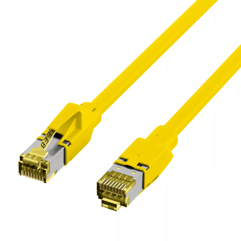 EFB Elektronik RJ45 komutacinis kabelis Cat.6A S/FTP LSZH geltonas 0,15m (K8560GE.0,15)
