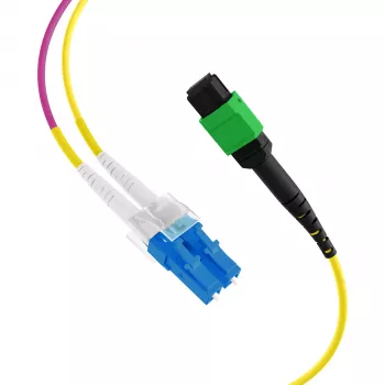 EFB Elektronik MPOF12LCOS2-2 MPO-PLUS/APC(F)-LC magistralinis kabelis OS2 12 skaidulų Type B LSZH geltonas 2m