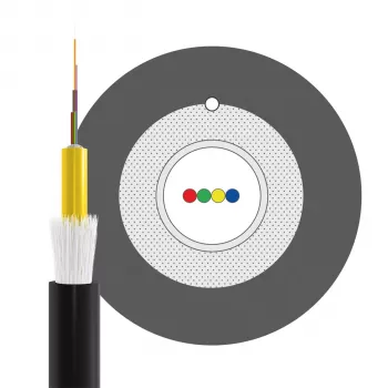 INFRALAN U-DQ(ZN)BH OM3 4G (1x4) Eca 3000N LSZH juodas 7,5 mm šviesolaidinis kabelis 54504D1E-CPR