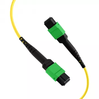 EFB Elektronik MPOF12MPOFOS2-3 MPO-PLUS/APC(F) į MPO-PLUS/APC(F) OS2 vienmodis 12 pluoštų Type B LSZH pataisymo kabelis, 3m, geltonas