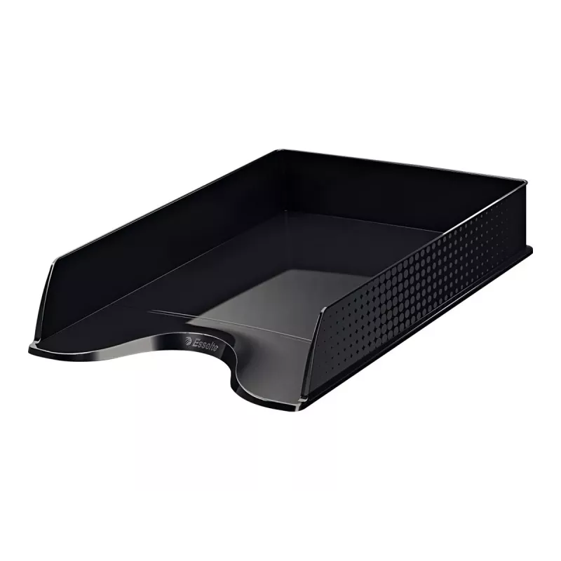 LEITZ Esselte Fusion A4 dokumentų dėklas, juodas, sukraunamas, 10 vnt. (623692)