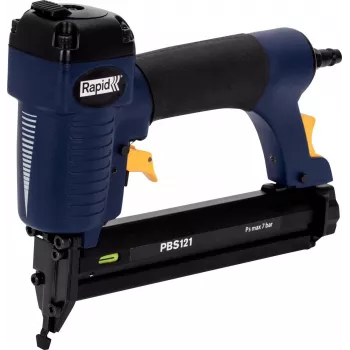 RAPID TOOLS Pneumatinis vinių kalimas ir segiklis PBS121 mėlynas/geltonas su dėklu, skirtas 606 tipo segtukams (12-30 mm) ir 8 tipo vinims 5000053